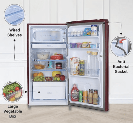 Haier 165 L, 1 Star, Direct-Cool Single Door Refrigerator (HED-171RS-P, Red Mono) - Image 2